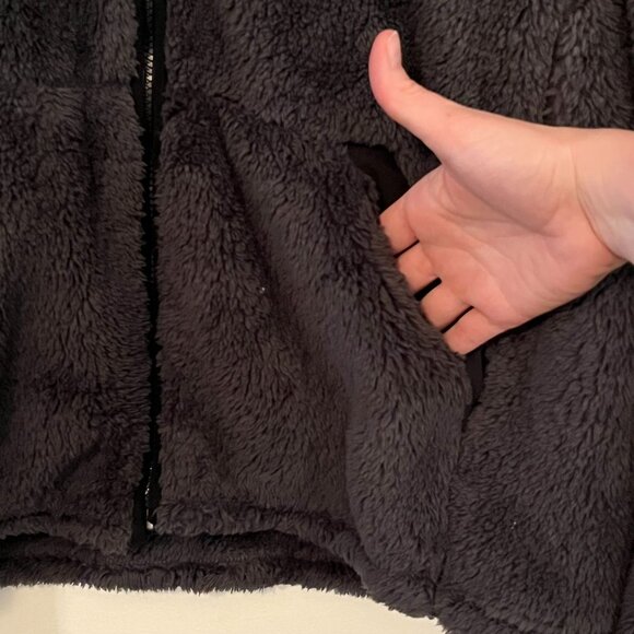 Reebok Men's Charcoal Gray Sherpa Fleece Jacket Full Zip Front Pockets Large - Picture 7 of 10